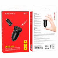 Автомобільний зарядний пристрій BOROFONE BZ18 QC3.0 Black