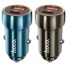 Автомобільний зарядний пристрій HOCO Z46A Blue whale PD20W+QC3.0 car charger set(Type-C) Metal Gray