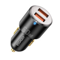 Автомобільний зарядний пристрій Essager ECC2C1A-FF01 black