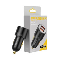 Автомобільний зарядний пристрій Essager ECC2C1A-FF01 black