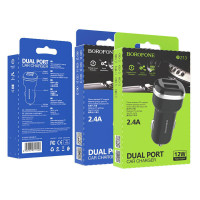 Автомобільний зарядний пристрій BOROFONE BZ13B Extreme dual port car charger Black