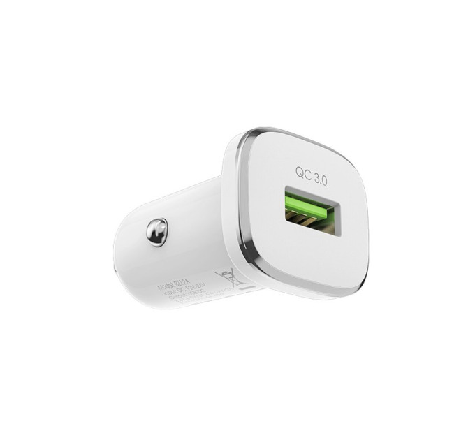 Автомобільний зарядний пристрій BOROFONE BZ12A single port QC3.0 with Type-C cable White