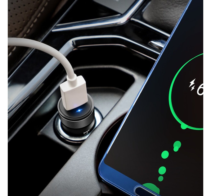 Автомобільний зарядний пристрій HOCO Z32 Speed Up single port QC3.0 car charger Black