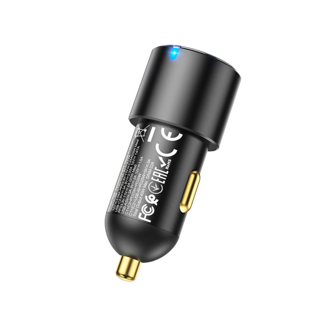 Автомобільний зарядний пристрій HOCO NZ6 PD45W 3-port(2C1A) car charger Black