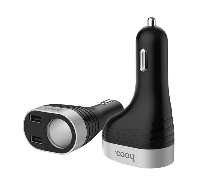 Автомобільний зарядний пристрій HOCO Z29 Regal digital display cigarette lighter car charger Black