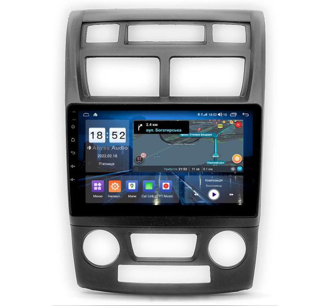 Штатна магнітола Abyss Audio QS-9196 для KIA Sportage（Клімат-контроль） 2004-2010