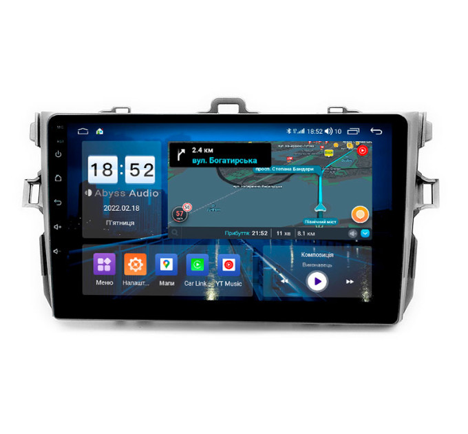 Штатна магнітола Abyss Audio QX-0119 для Toyota Corolla E150 2007-2013