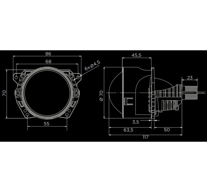 Світлодіодні лінзи DriveX Biled Mini 35W 2,5