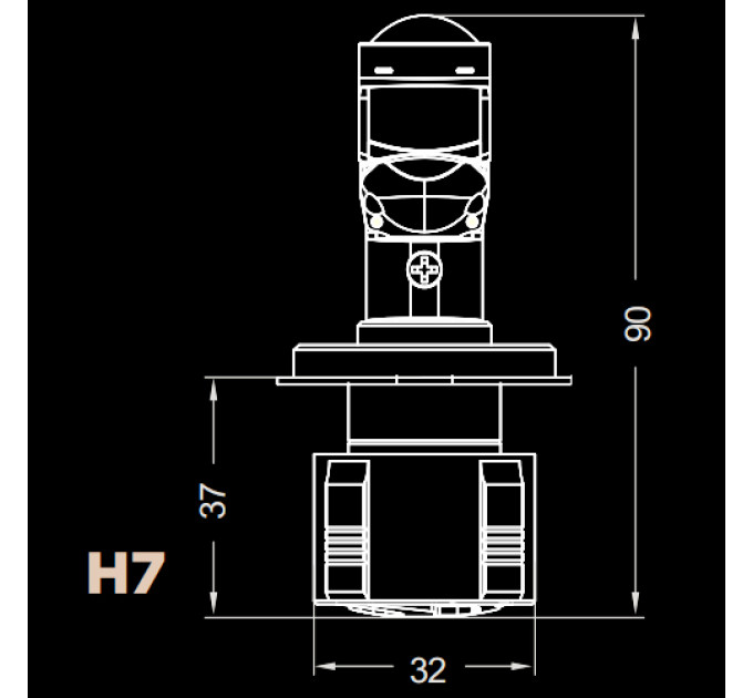 Світлодіодні лампи з лінзою DriveX LE-05 H7 H/L 6000K 50W