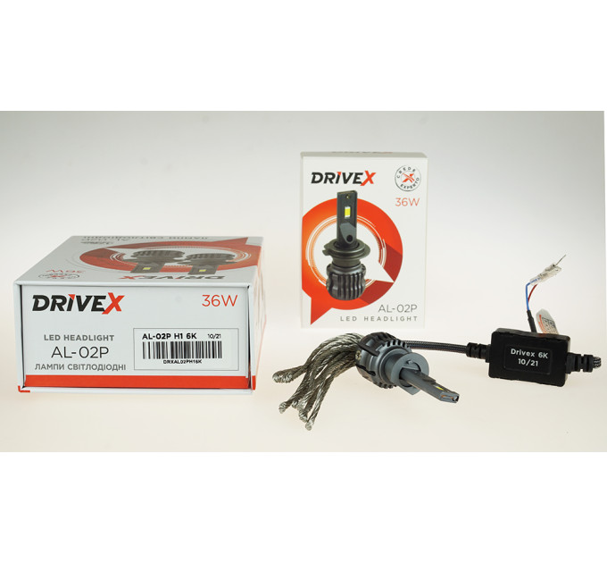 Світлодіодні лампи DriveX AL-02P H1 6000K LED 36W 12В