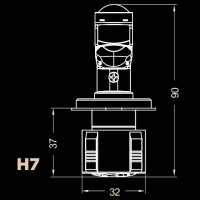 Світлодіодні лампи з лінзою DriveX LE-03 H7 H/L 6000K 35W