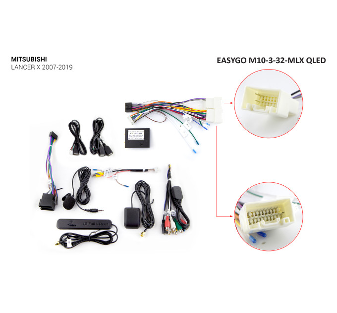 Штатна магнітола EasyGo M10-3-32-MLX QLED Mitsubishi Lancer X