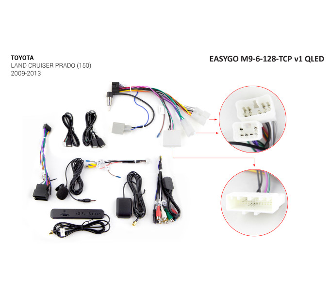 Штатна магнітола EasyGo M9-6-128-TCP v1 QLED Toyota Land Cruiser Prado 150 2009-2013