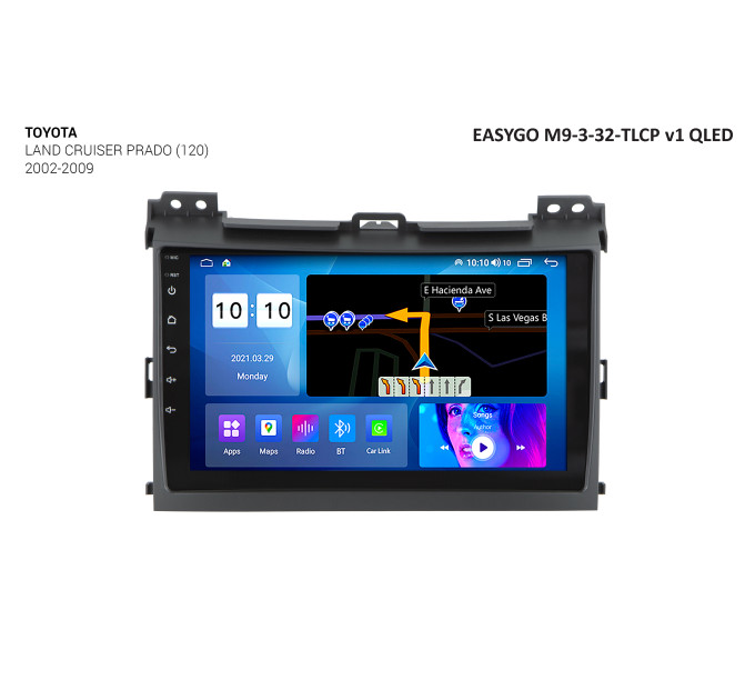 Штатна магнітола EasyGo M9-3-32-TLCP v1 QLED Toyota Land Cruiser Prado (120)