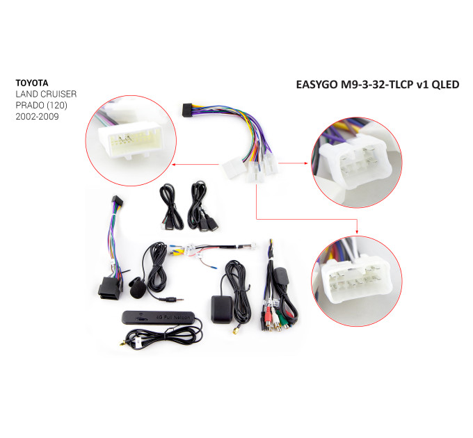 Штатна магнітола EasyGo M9-3-32-TLCP v1 QLED Toyota Land Cruiser Prado (120)