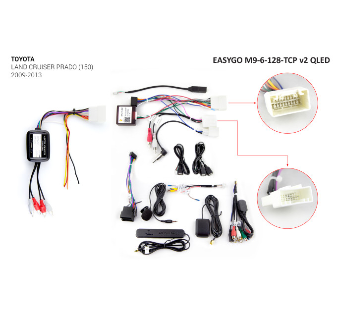 Штатна магнітола EasyGo M9-6-128-TCP v2 QLED Toyota Land Cruiser Prado 150 2009-2013