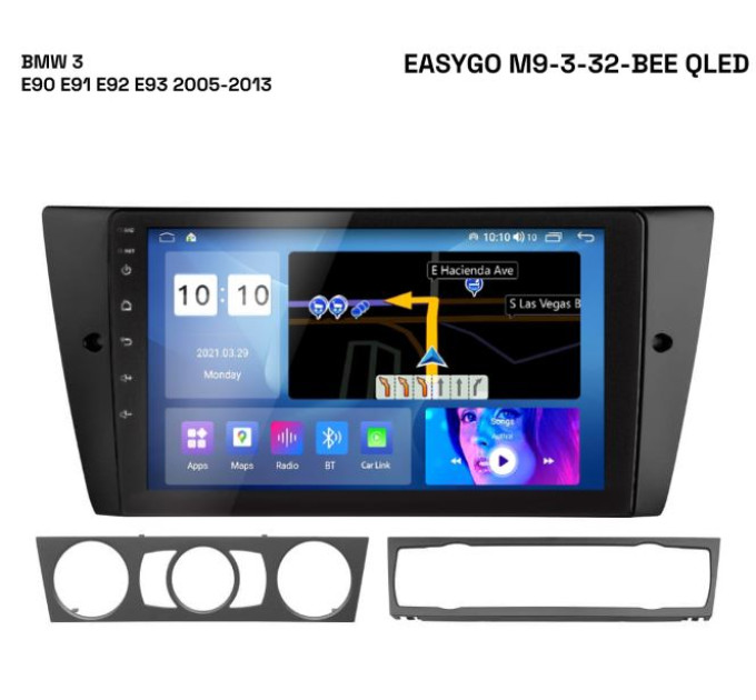 Штатна автомагнітола EasyGo M9-3-32-BEE QLED BMW 3 E90 E91 E92 E93 2005-2013