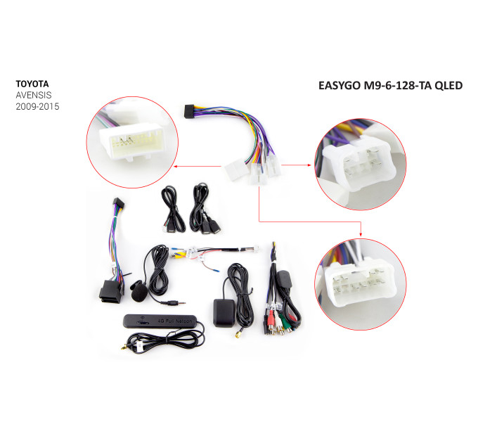 Штатна магнітола EasyGo M9-6-128-TA QLED Toyota Avensis
