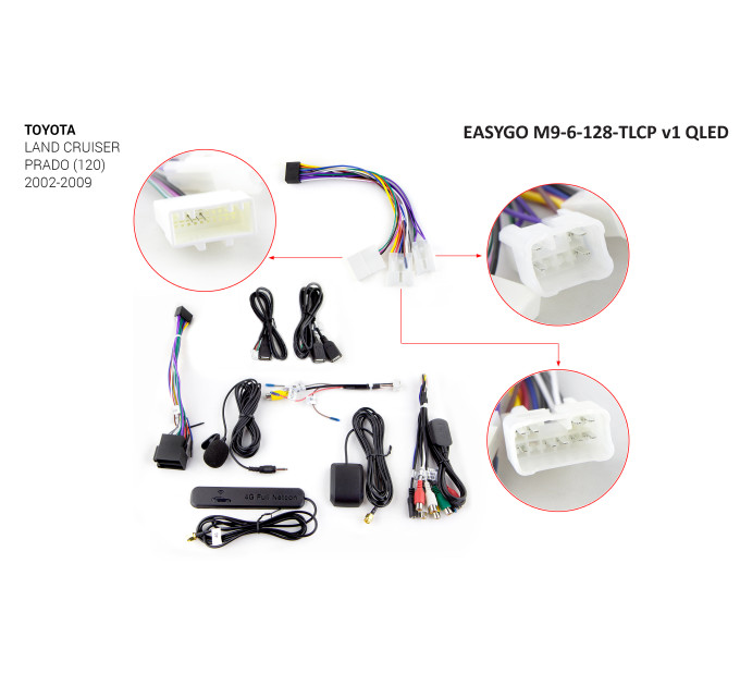 Штатна магнітола EasyGo M9-6-128-TLCP v1 QLED Toyota Land Cruiser Prado (120)
