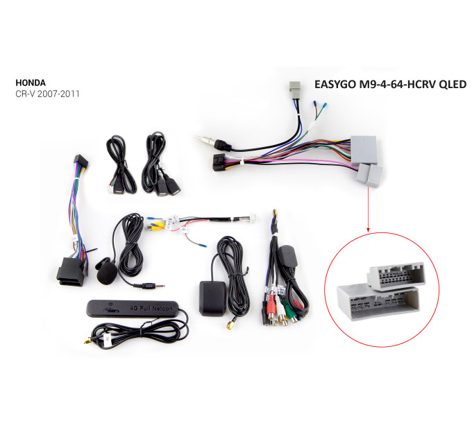 Штатна автомагнітола EasyGo M9-4-64-HCRV QLED Honda CR-V 2007-2011