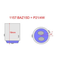 Світлодіодні лампи Infolight P21/4W, BAZ15D (1157)
