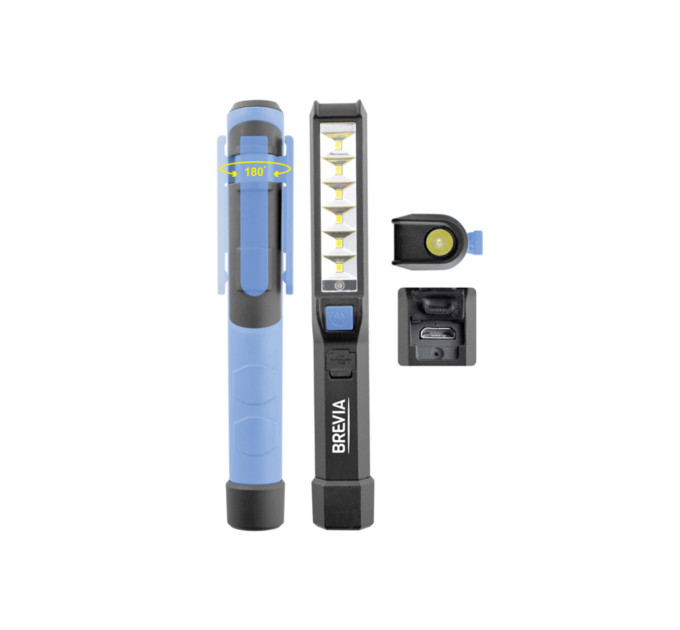 Ліхтар інспекційний Brevia LED Pen Light 11210 6SMD+1W LED 150lm 900mAh microUSB