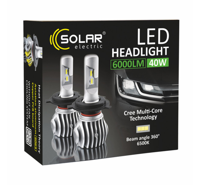 Світлодіодні лампи Solar 8611 H11 12/24V 6500K 6000Lm 50W Cree Chip