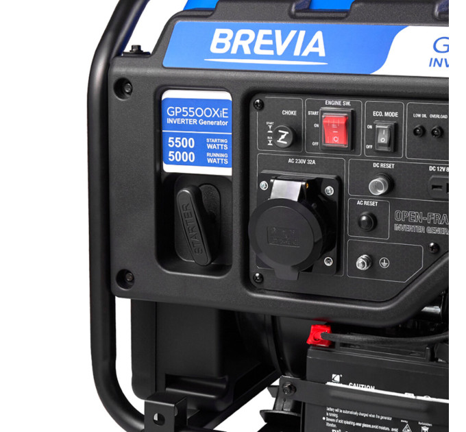Генератор Brevia GP5500XiE інверторний бензиновий 5,0кВт (ном 5,5кВт) з електростартером