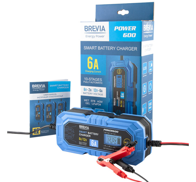 Зарядний пристрій Brevia Power600 20600EP 6V/12V 6A