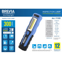 Ліхтар інспекційний Brevia LED 11320 8SMD+1W LED 300lm 2000mAh microUSB