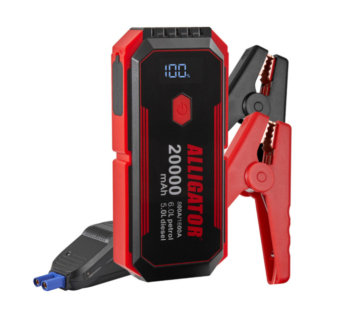 Портативний пусковий зарядний пристрій Alligator Jump Starter JS843 800A/1600A 20000mAh