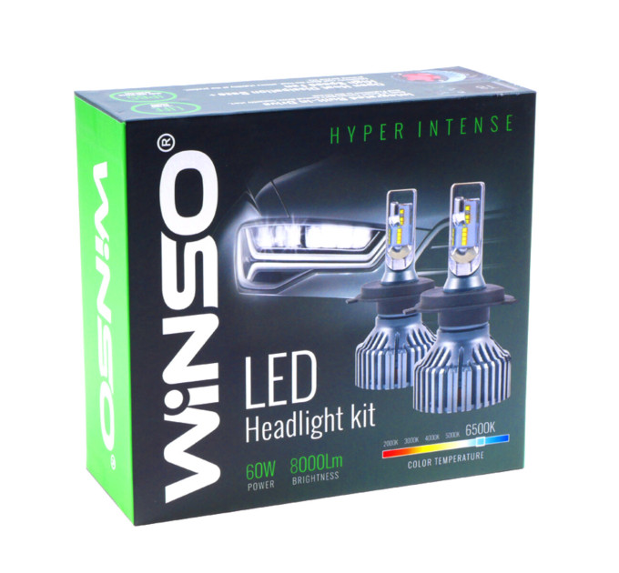 Світлодіодні лампи Winso 798400 H4 12/24V 60W 8000Lm 6500К ZES Chip