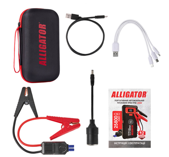 Портативний пусковий зарядний пристрій Alligator Jump Starter JS848 1500A/2500A 25800mAh