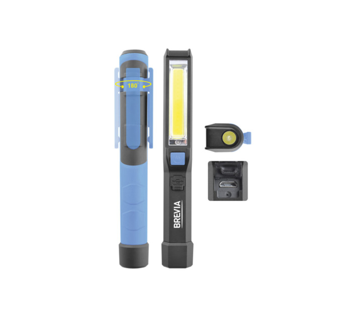 Ліхтар інспекційний Brevia LED Pen Light 11220 2W COB+1W LED 150lm 900mAh microUSB