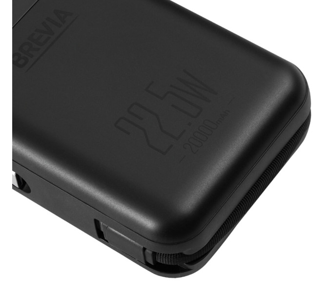 Повербанк Brevia 45222 20000mAh 22.5W Type-C+Lightning Cable, Li-Pol, LCD
