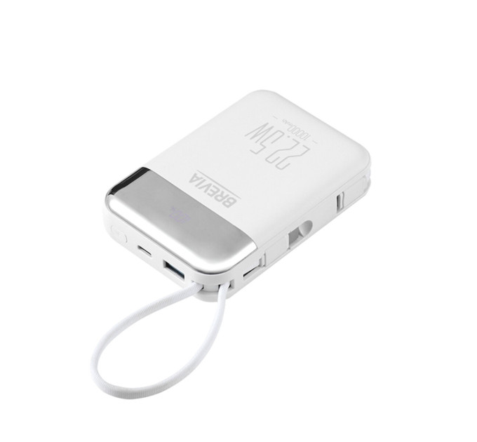 Повербанк Brevia 45122 10000mAh 22.5W Type-C+Lightning Cable, Li-Pol, LCD
