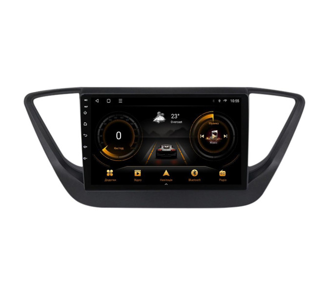 Штатна магнітола для Hyundai Accent Solaris 2017-2018 black BACAR 2/32Gb Optimal