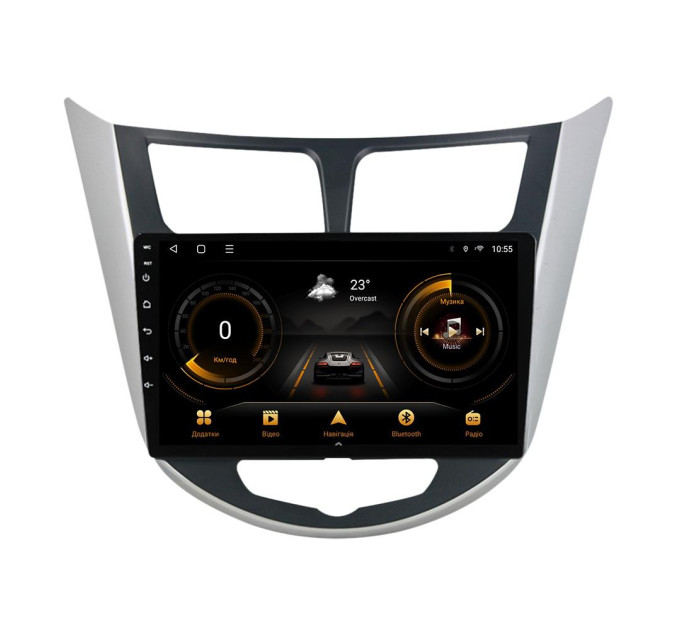 Штатна магнітола для Hyundai Accent Solaris black 2010-2016 BACAR 2/32Gb Optimal