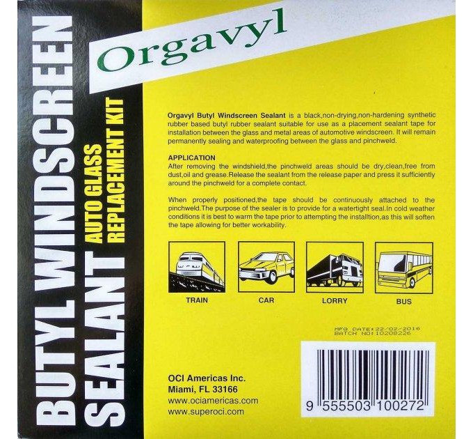 Герметик автомобільний для фар Orgavyl (USA) Стрічка (бабіна) 5 метрів