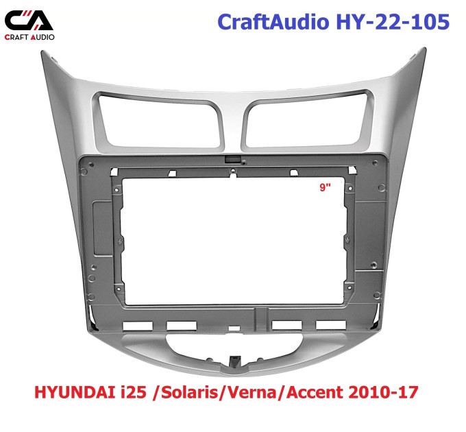Рамка перехідна CraftAudio HY-22-105 HYUNDAI i25 /Solaris/Verna/Accent 2010-17