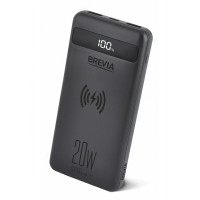 Повербанк Brevia 45118 10000mAh 20W Wireless Qi10W Li-Pol, LCD