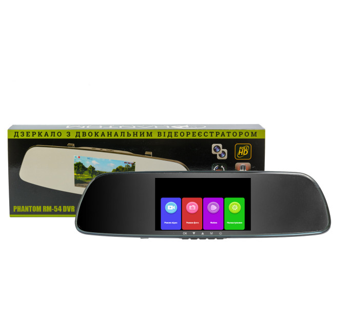 Дзеркало з відеореєстратором Phantom RM-54 DVR Full HD