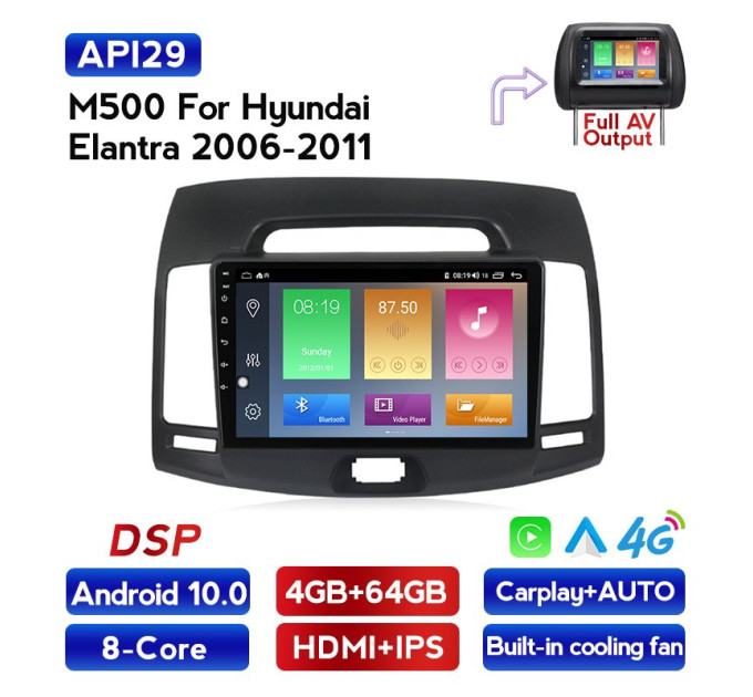 Штатна магнітола ECOBOOST FFT500Q-1242 HYUNDAI ELANTRA 2008-2010