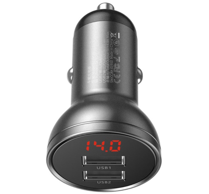 Автомобільний зарядний пристрій Baseus CCBX-0G 24W Grey