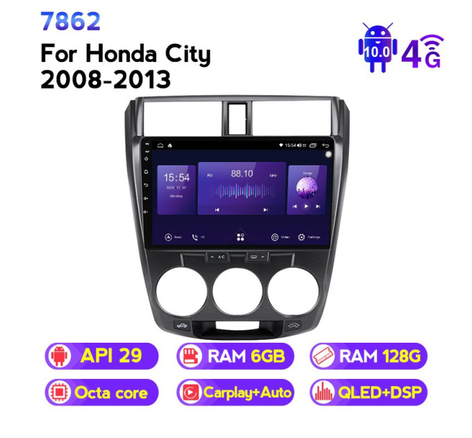 Штатна магнітола ECOBOOST FFT760Q-1129 HONDA CITY 2008-2011