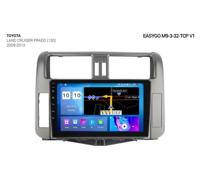 Штатна магнітола EasyGo M9-3-32-TCP v1 Toyota Land Cruiser Prado (150) 2009-2013
