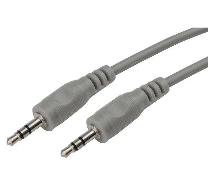 AUX кабель Jack 3.5 мм - 0.5 м сірий AWM 110-05
