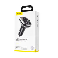 FM-трансмітер Baseus T typed S-13 Bluetooth MP3 car charger Black