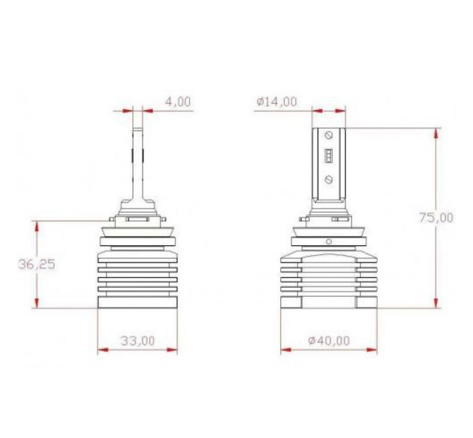 Світлодіодні лампи ALed S H11 5500K 24W SH11A03