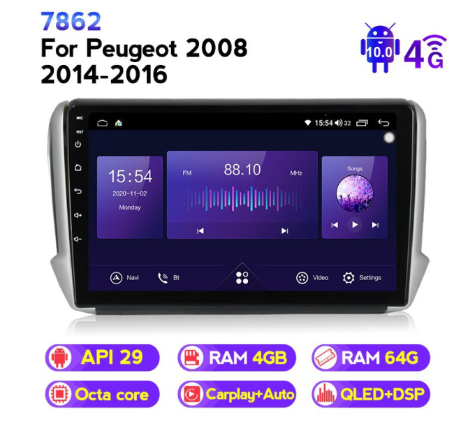 Штатна магнітола ECOBOOST FFT740Q-1311 Peugeot 2008